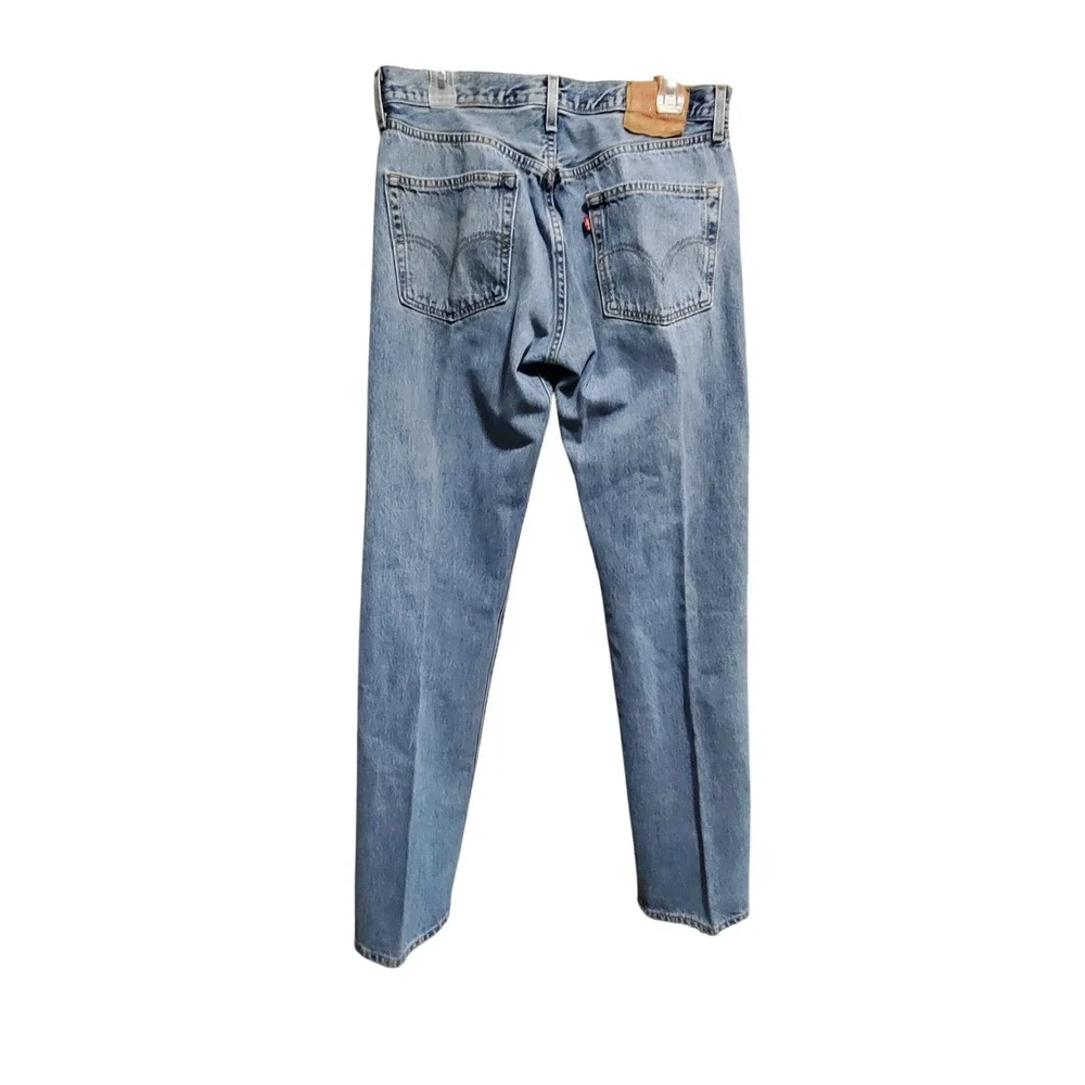 Levi Strauss 501 Jeans Mens W34 L36 Button Fly Light Wash‎ Denim